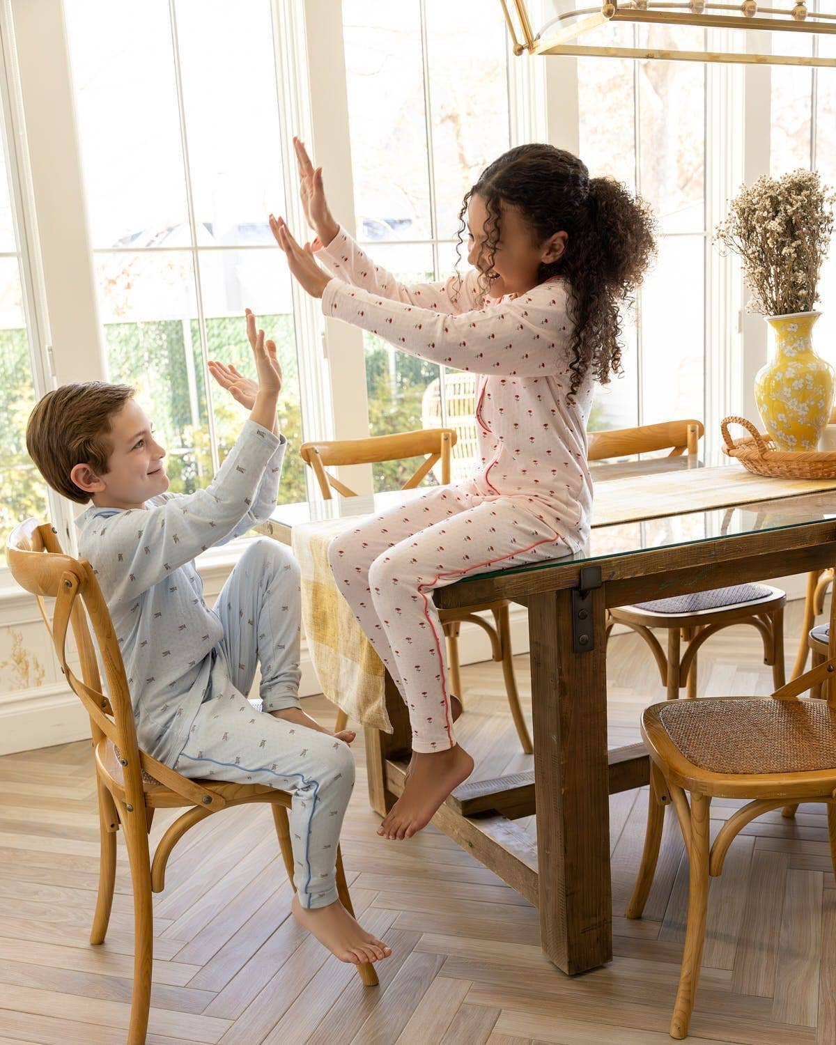 Row Your Boat Gently Pointelle 2 Pc Pajama Set: Blue / 7