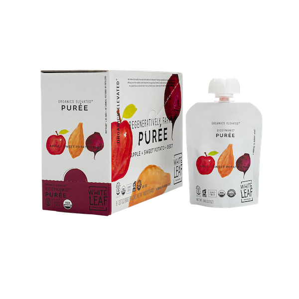Organic Regenerative Apple+Sweet Potato+Beet Puree: 24 (90g) pouches