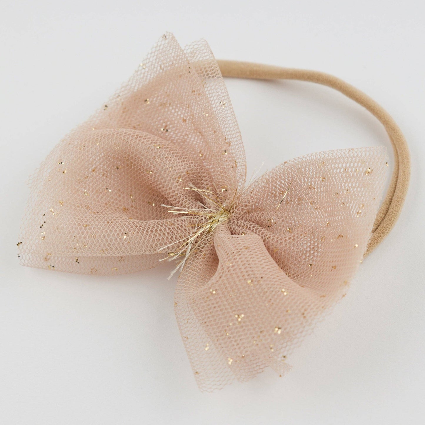 Champagne/Gold Glinda Bow Nylon Headband
