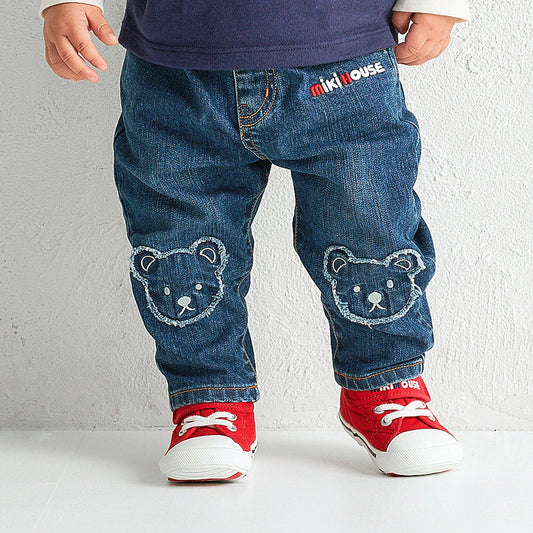 MIKI HOUSE Bear Denim Pants
