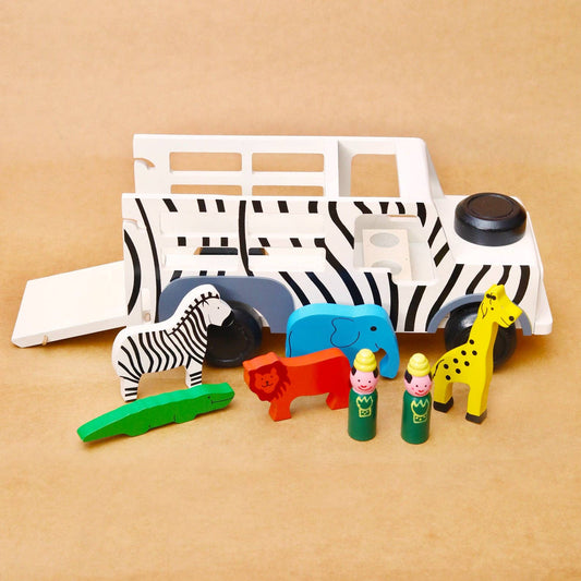 Wooden Safari Truck with Animals