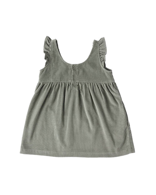 Corduroy Pinafore Dress - Sage