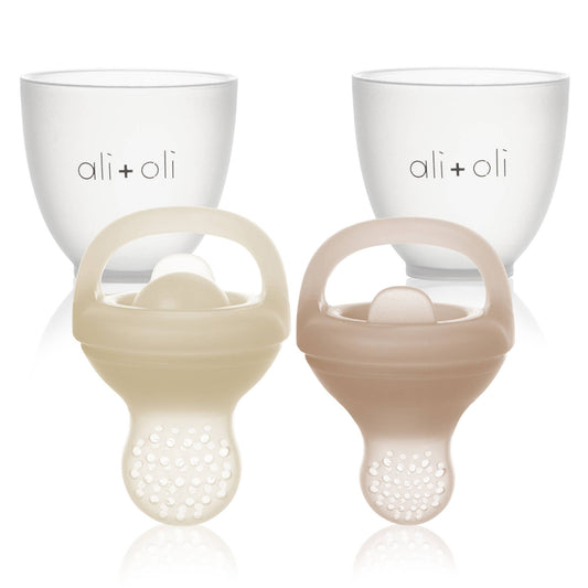 Silicone Food & Fruit Feeder (2 sizes), Oat & Coco