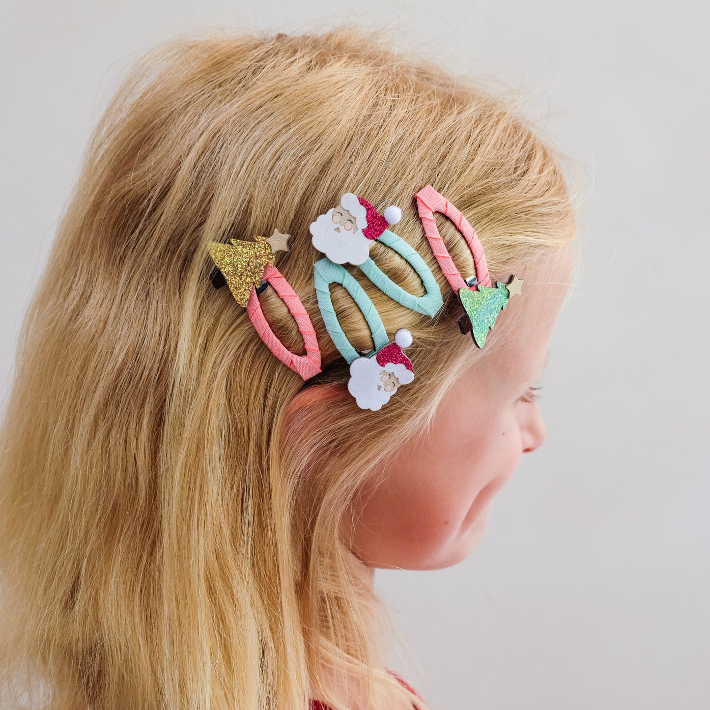 Santa And Christmas Tree Hair Clips