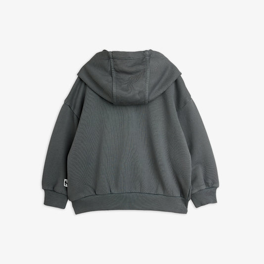 Mini Rodini Field Notes Embroidered Hoodie Grey