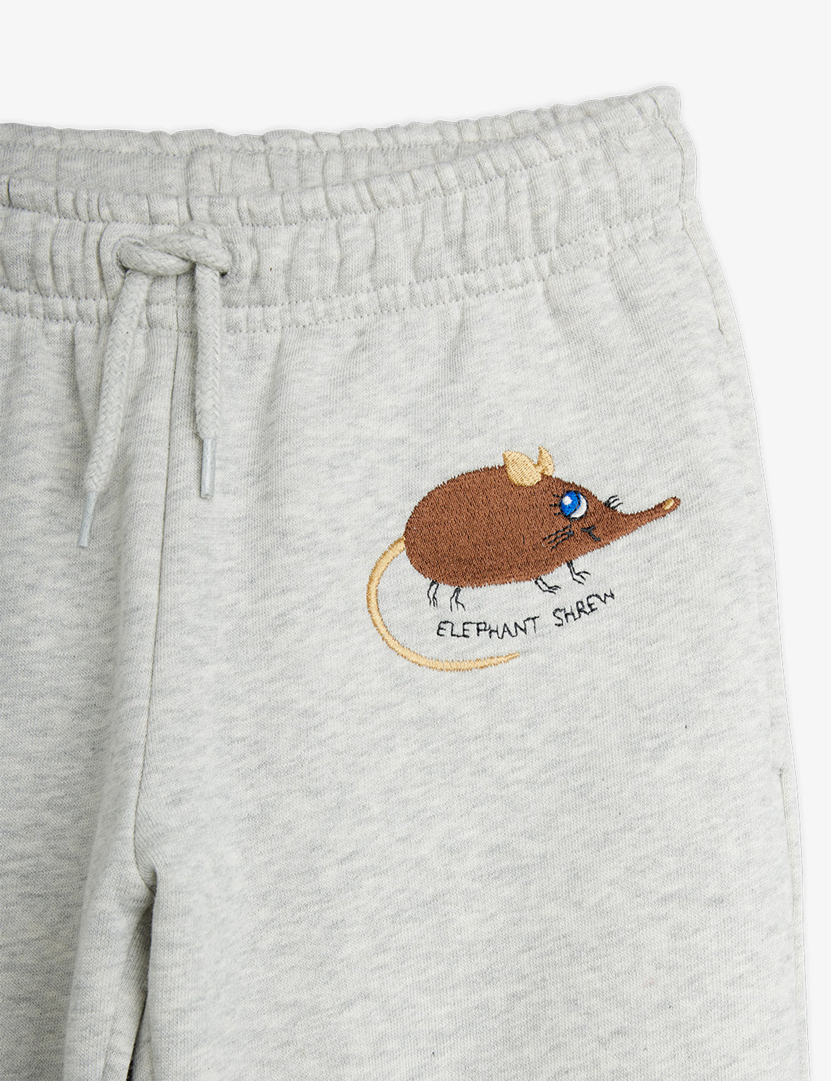 Mini Rodini Elephant Shrew Embroidered Sweatpants Grey Melange