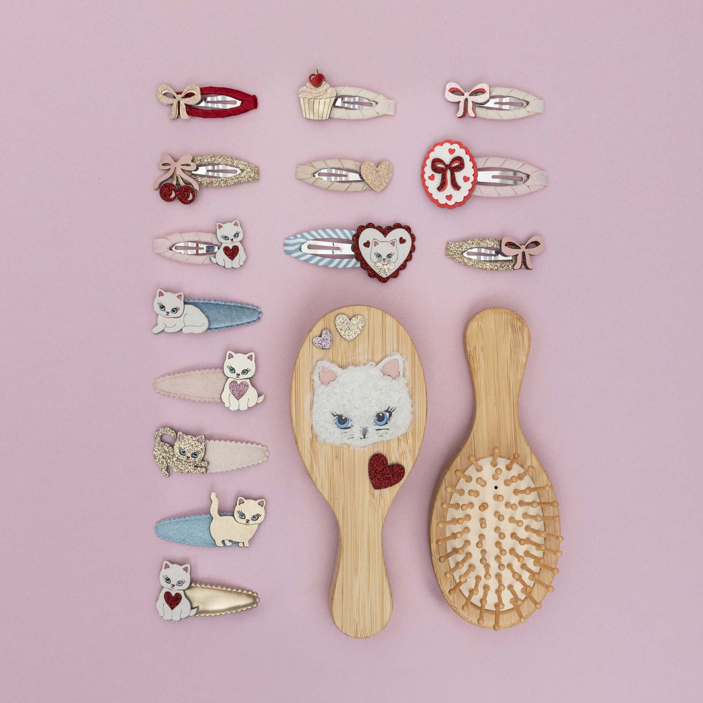 Scalloped Kitty Hair Clips