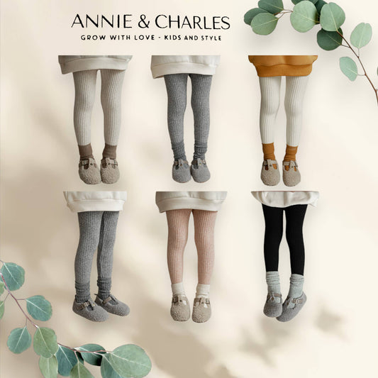 Annie & Charles® knitted rib leggings made from organic cotton