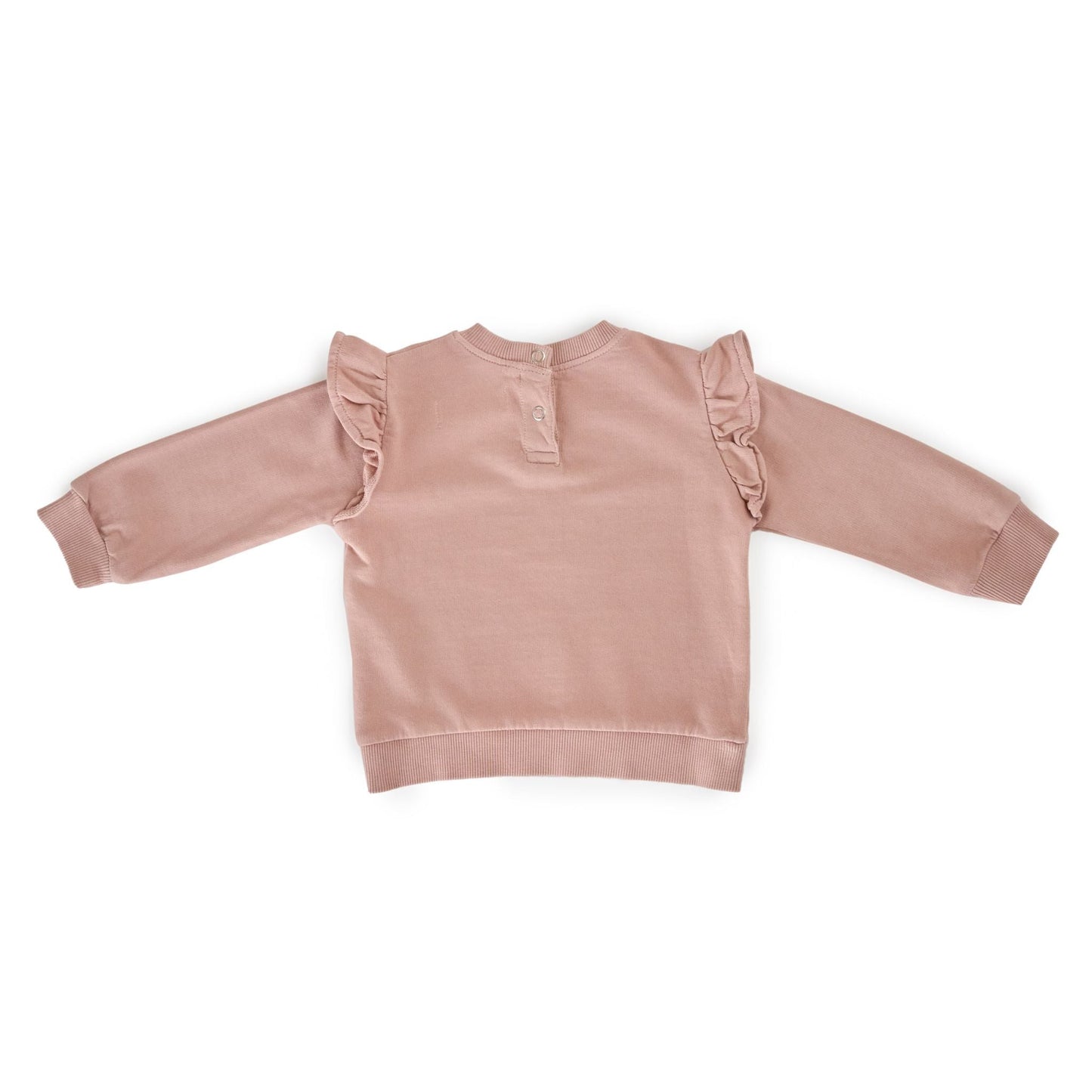 French Terry Baby Ruffle Sweatshirt - Soft Peony