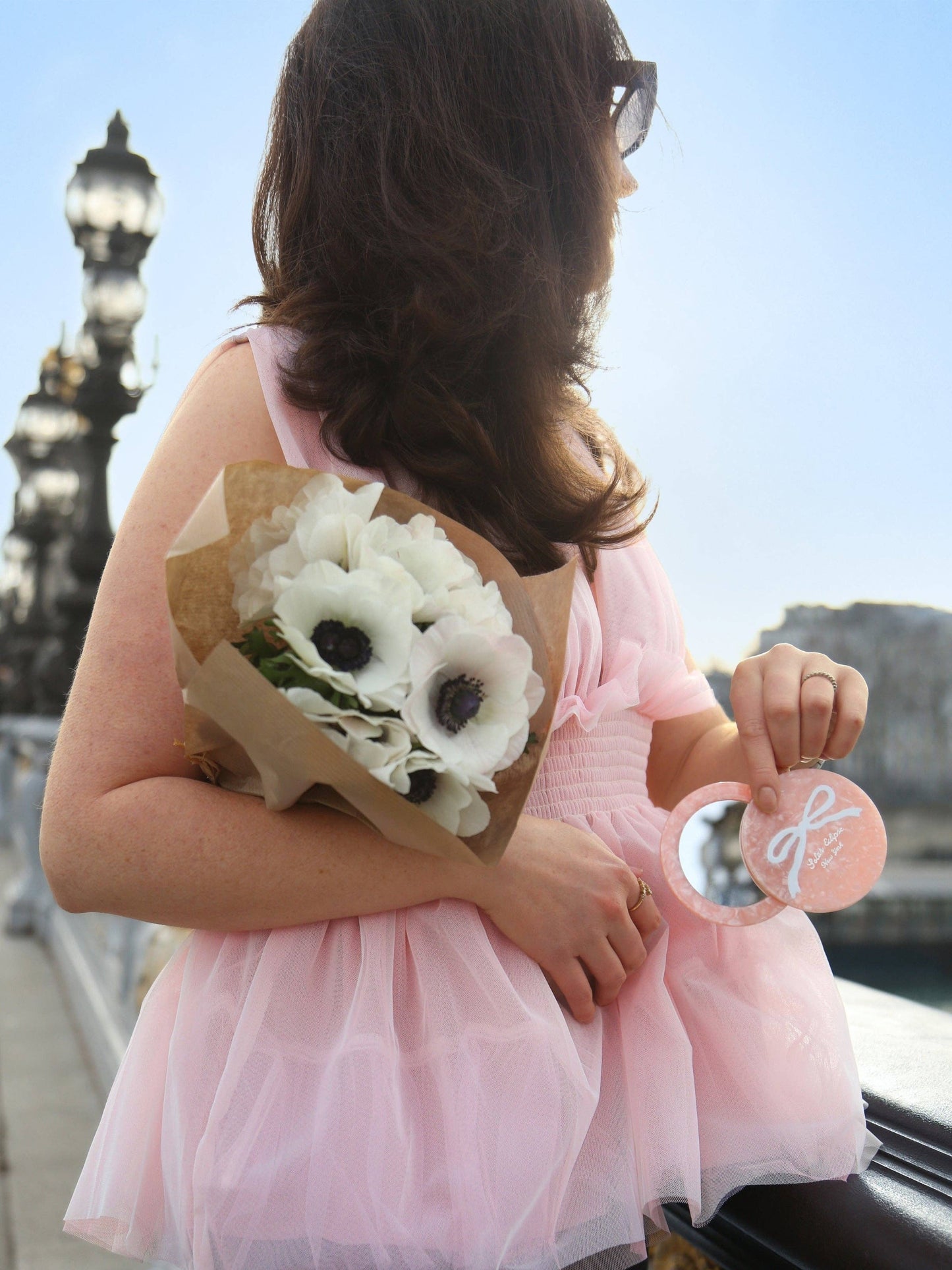 Hand-painted Vintage Ballet Bow Compact Mirror | Eco-Friendly