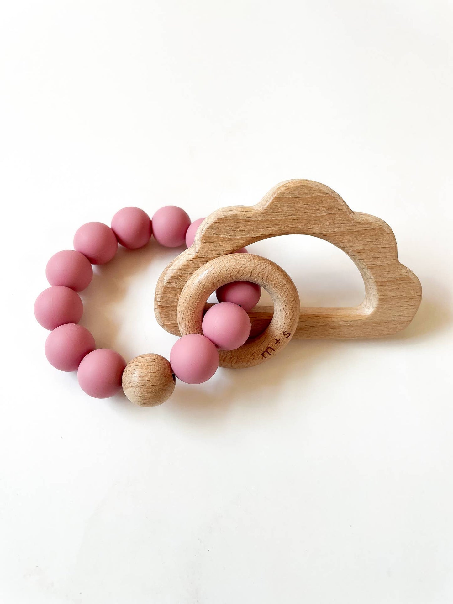 Cloud Teether-Silicone and Beech Wood: Brown