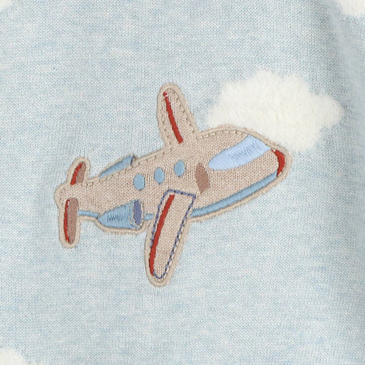 Airplane Applique Baby Knit Pullover & Pant Set (Organic)