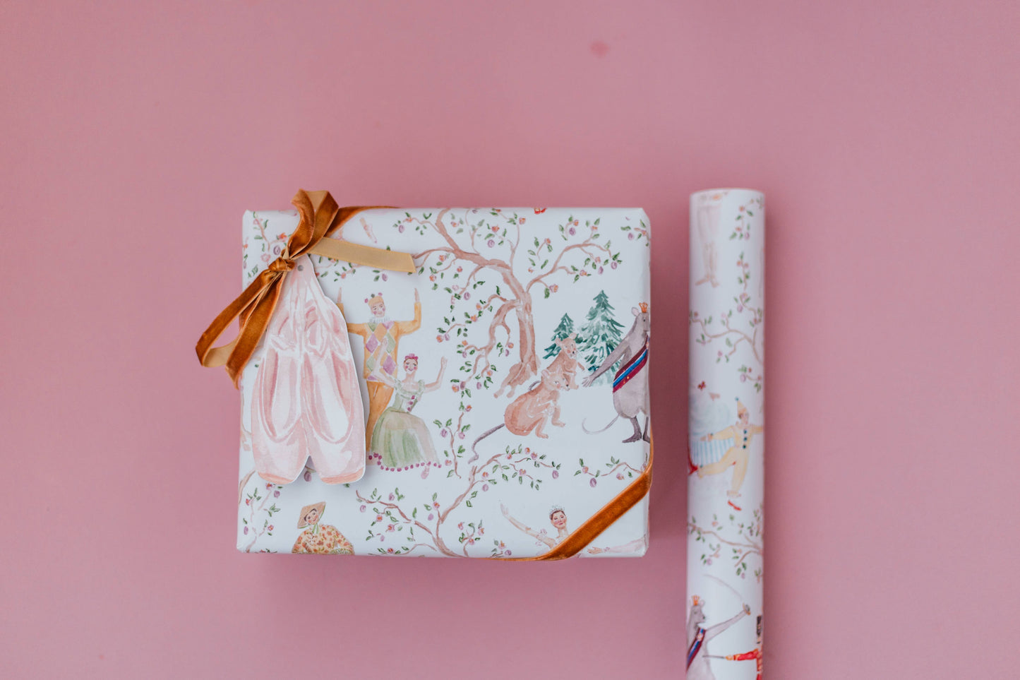 Nutcracker Toile Wrapping Paper Sheets
