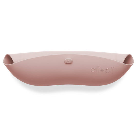 Silicone Baby Bib Roll Up & Stay Closed (Blush)