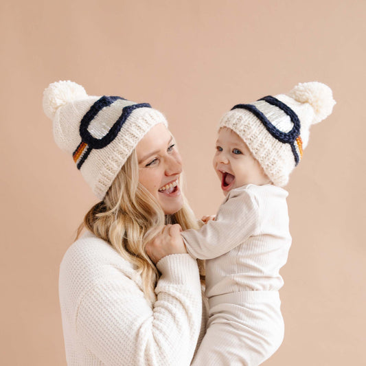Ski Goggles Beanie, Retro Baby & Kids Winter Hat: M; 2-5yrs