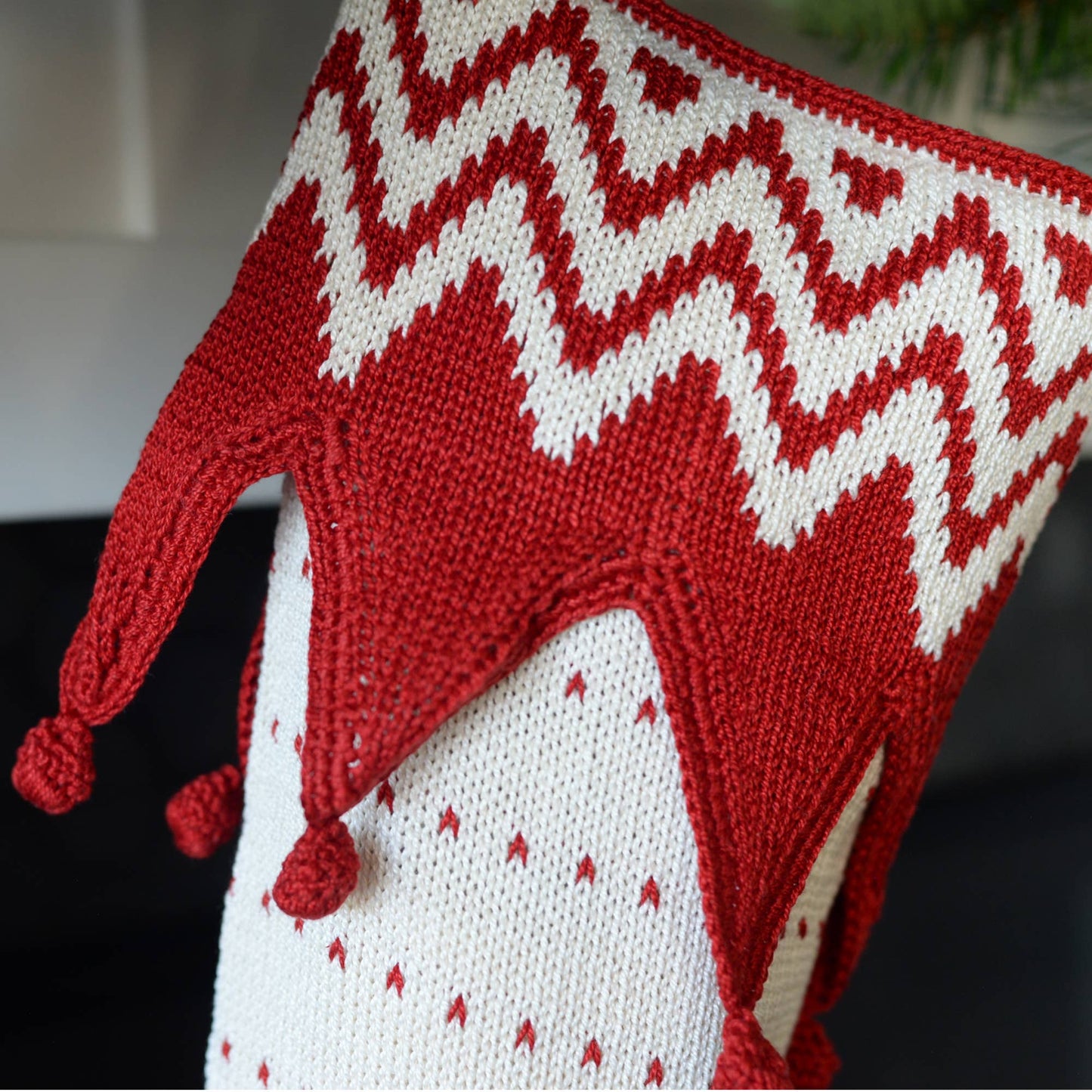 Zig Zag Elf Cuff Stocking