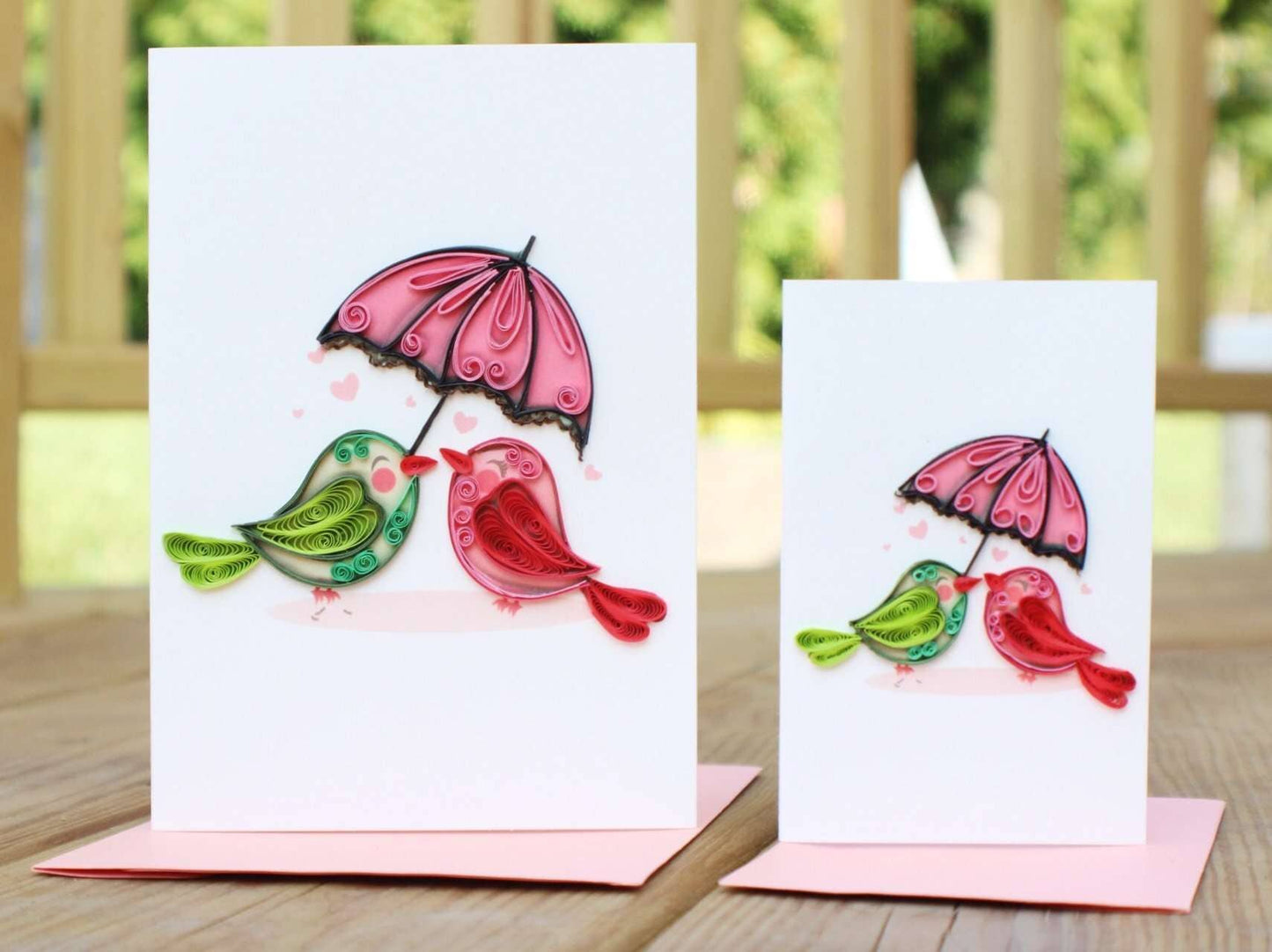 Birds & Umbrella (Mini Quilled Card)