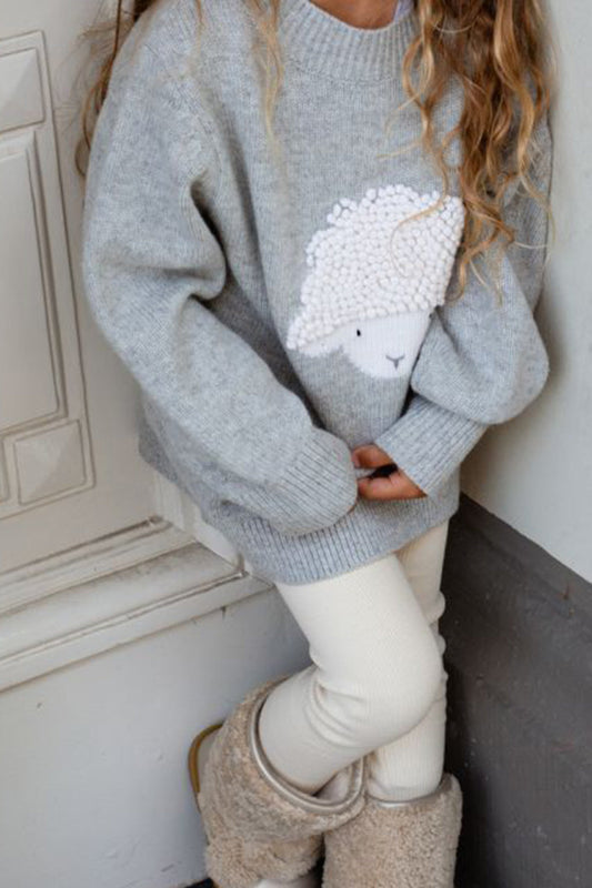 Denn Merino Wool Sweater | Lammy | Soft Grey Melange - Soft Grey Melange