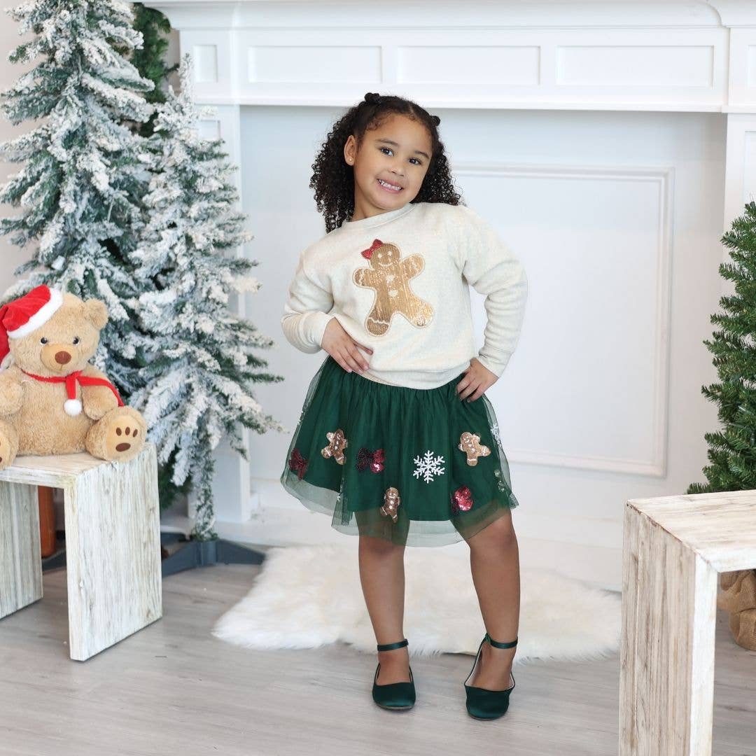 Gingerbread Joy Sequin Christmas Tutu - Kids Clothing: 2-4Y