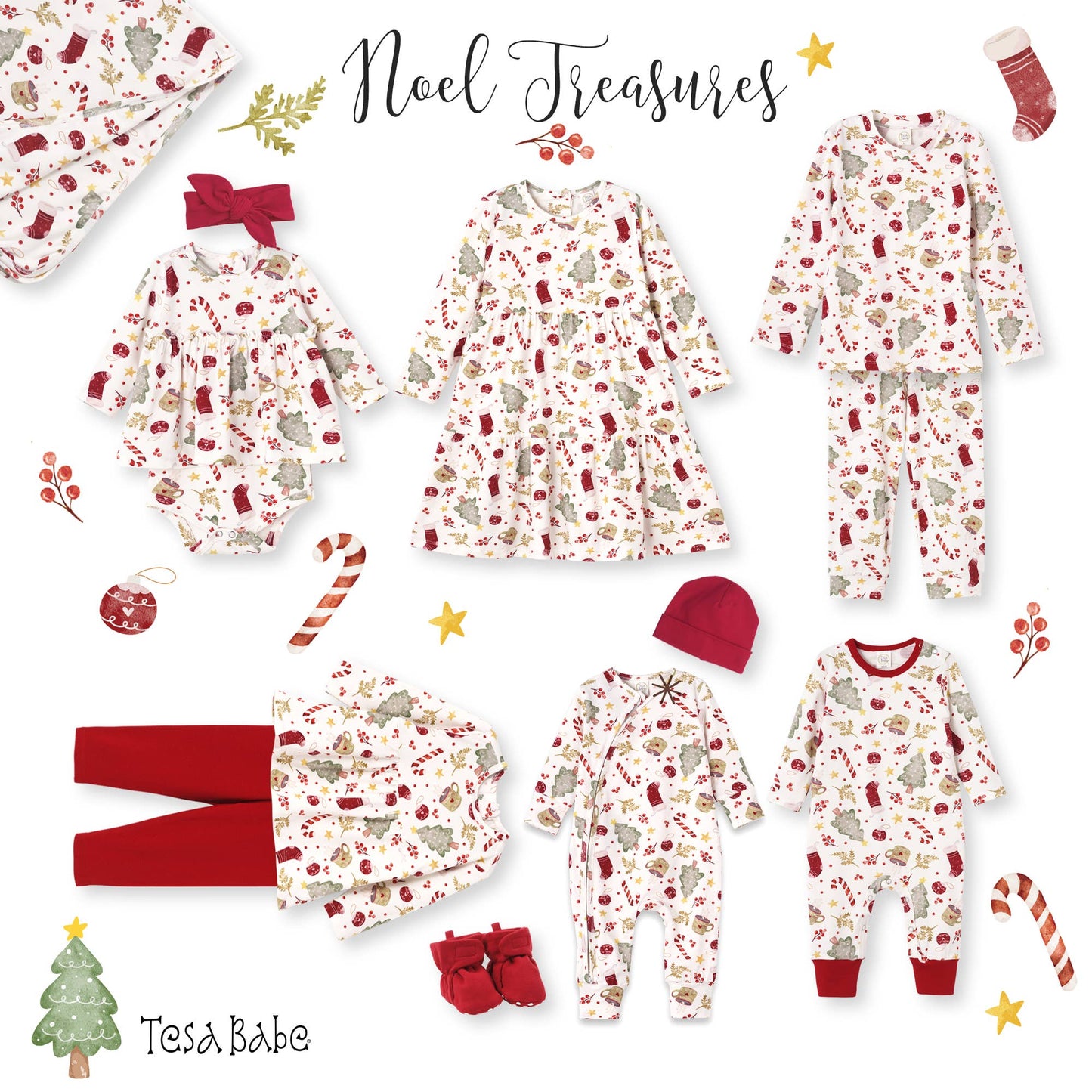 Bamboo Holiday Baby Zip Romper – Christmas One-Piece Pajamas: 12-18M