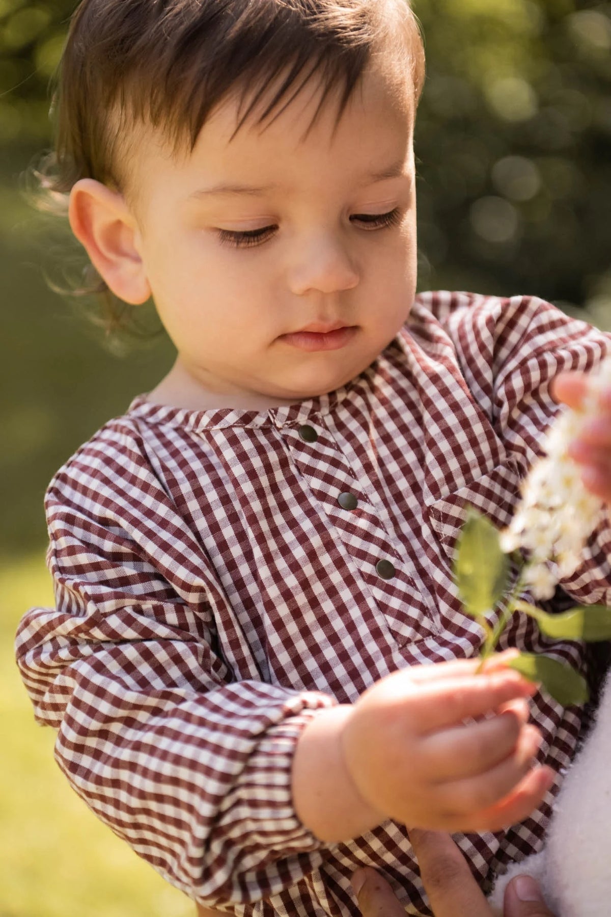 Gingham Long Sleeve Top - Mulberry