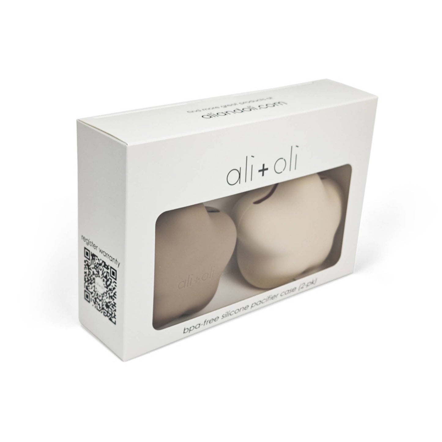 Ali+Oli Silicone Pacifier Case 2-pack Star (Taupe-Sand)