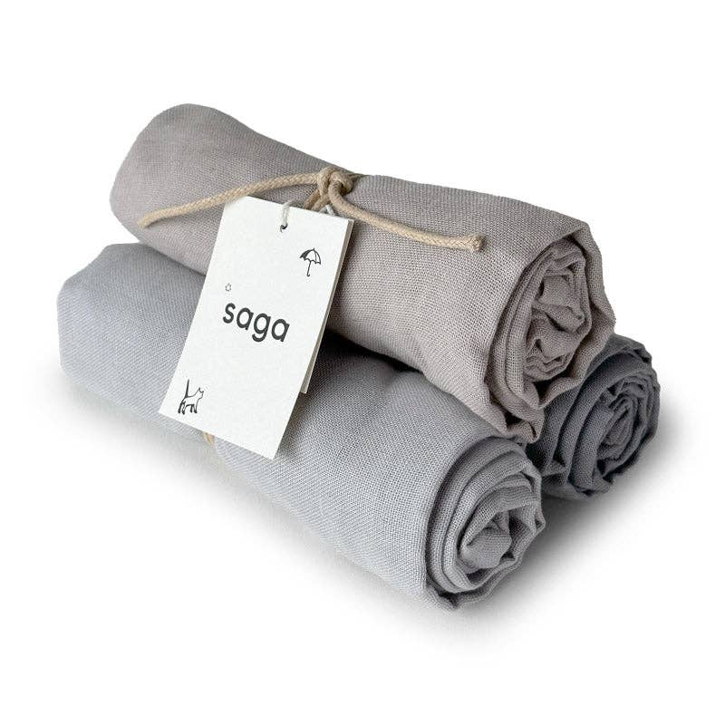 Diaper Cloths Set 3pcs - Mixed Grey - 100% Organic Cotton