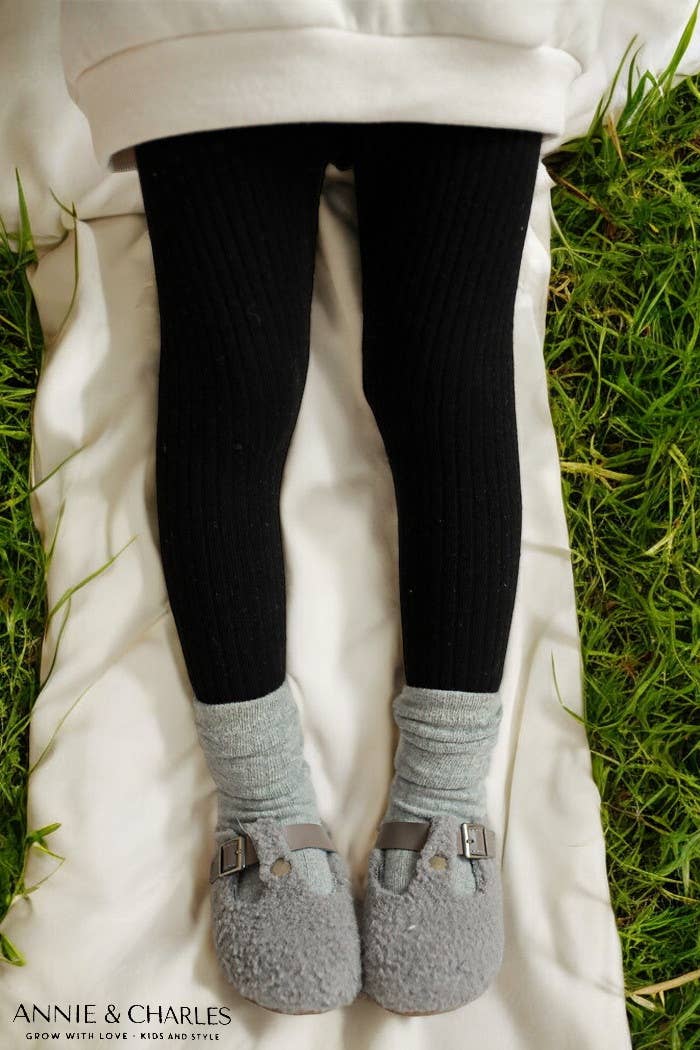 Annie & Charles® knitted rib leggings made from organic cotton