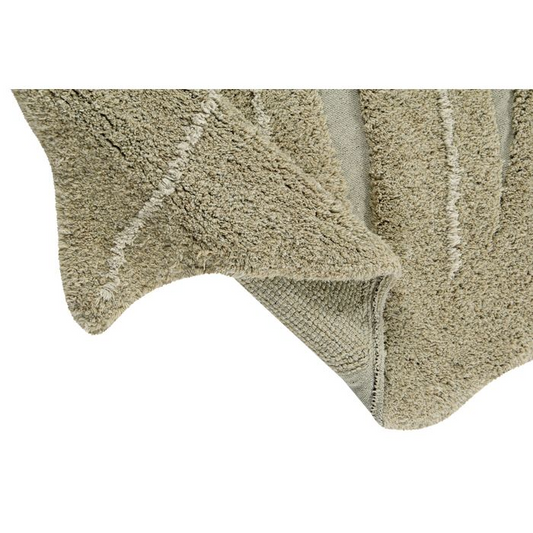 Washable Rug Monstera Olive: 5'11" x 4'