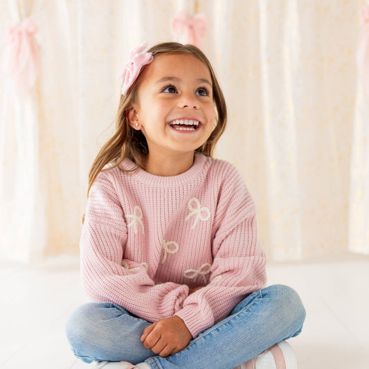 All Over Bows Knit Sweater - Mommy and Me: Girls