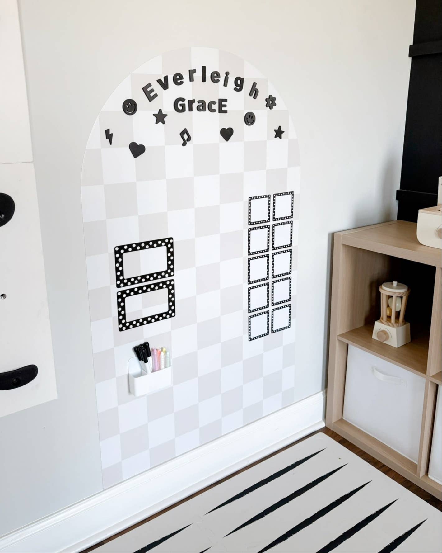 MEGA Magic Playwall - Arch Magnetic Wall Decal for Kids: Neutral Check