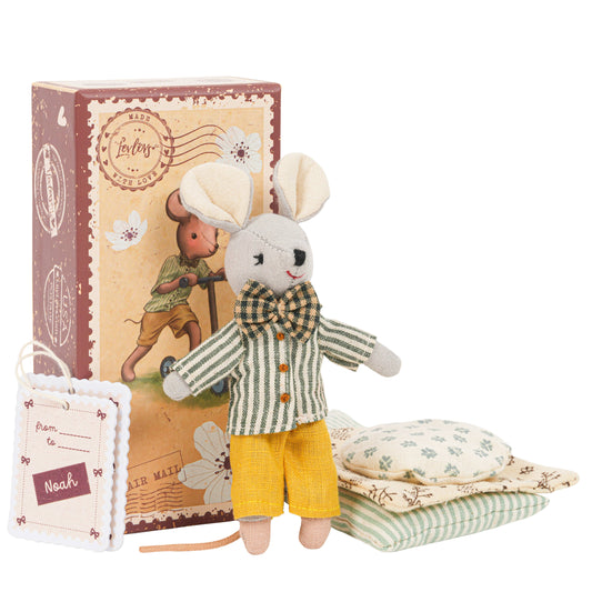 Levlovs Mouse Noah in Stamp Holder Box with Bedding