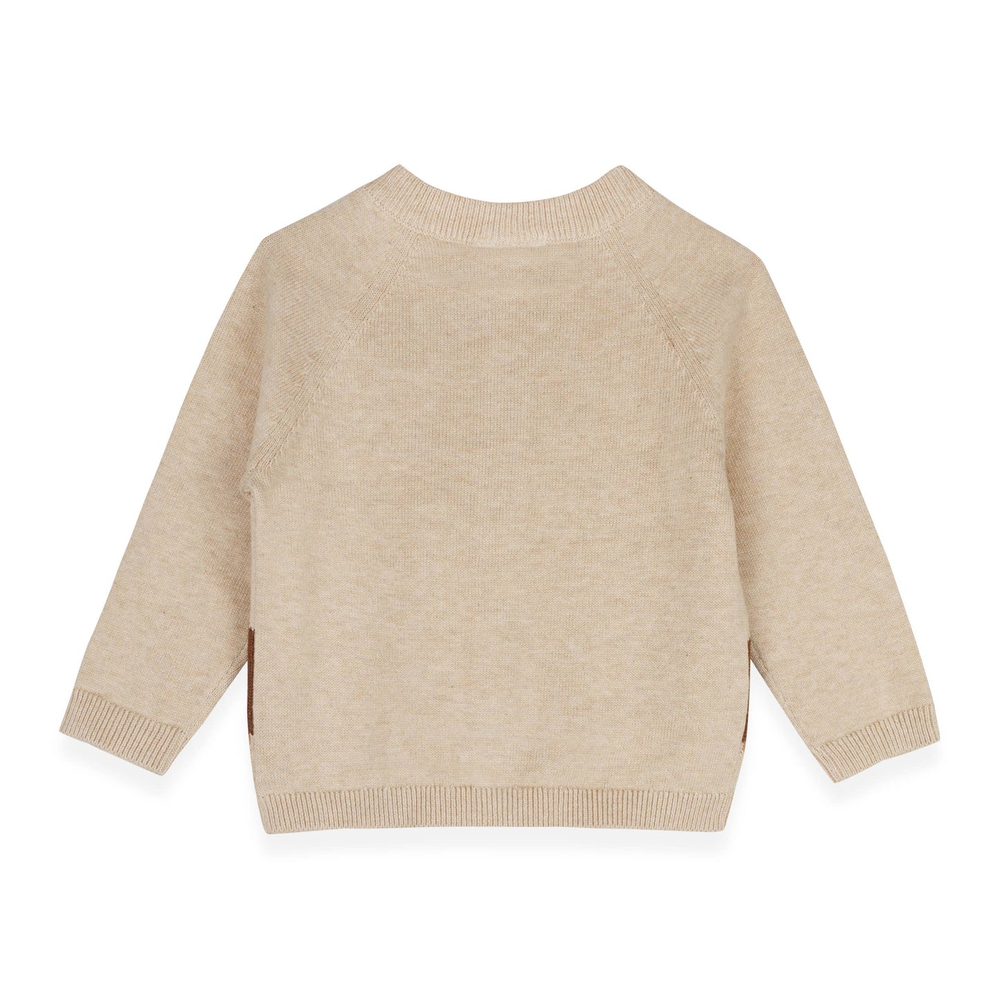 Horse Jacquard Sweater Knit Baby Cardigan (Organic Cotton): Oatmeal Heather / 6-12M