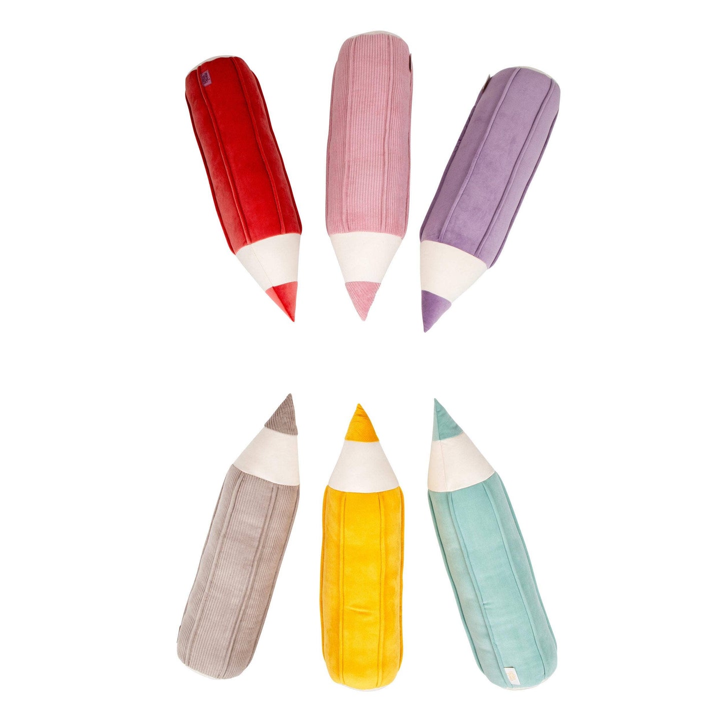Crayon velvet pillow “Yellow"