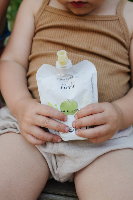 Organic Regenerative Pea + Apple + Cauliflower Puree: 24 (90g) pouches