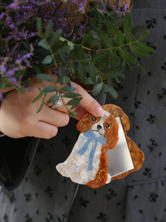 Hand-painted King Charles Compact Mirror | Eco-Friendly
