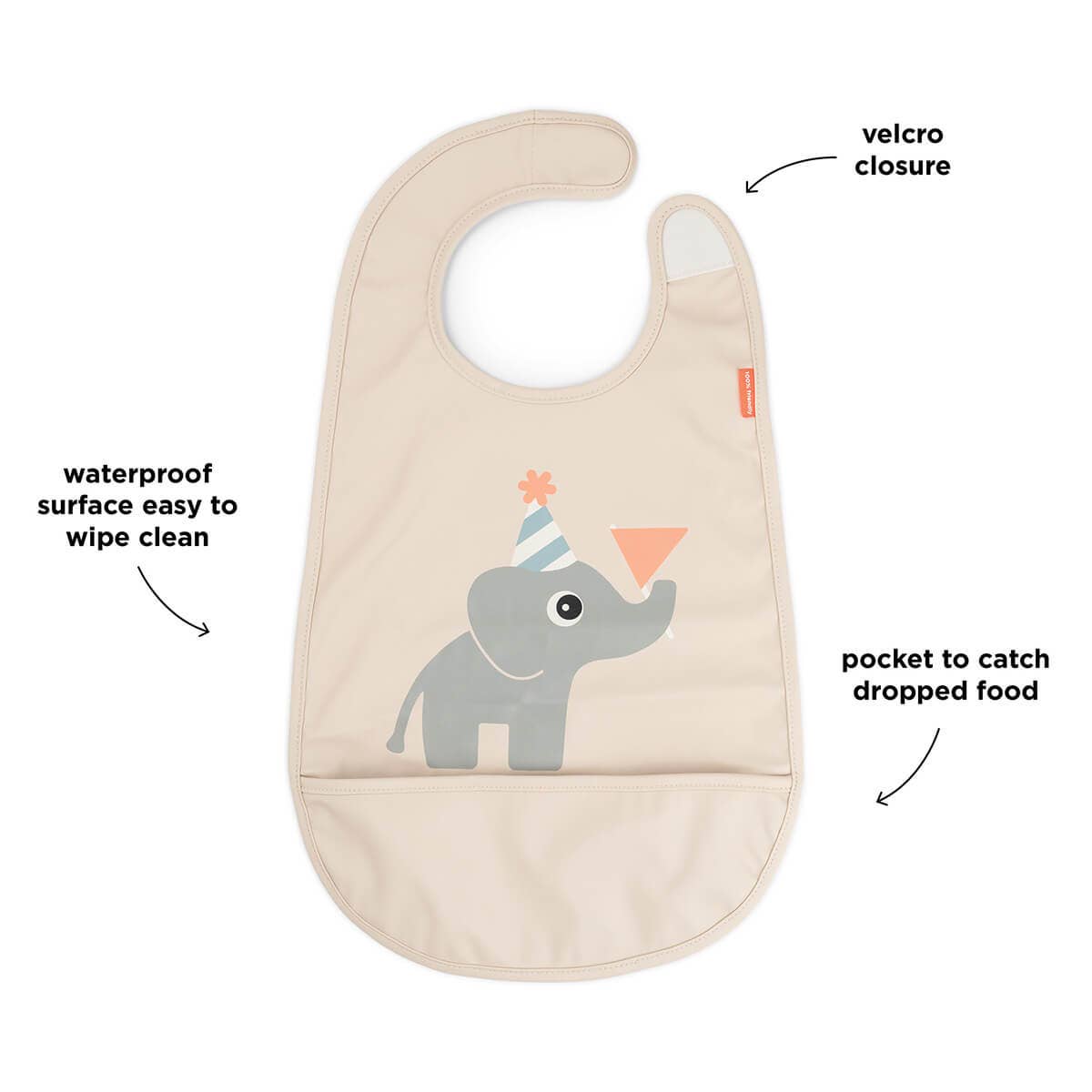 Bib w/velcro Celebration Sand