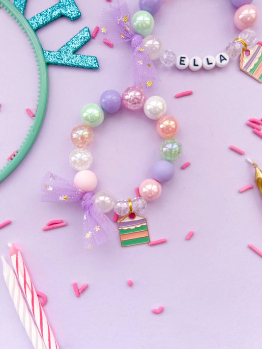 Birthday Girl Cake Kids Charm Bracelet
