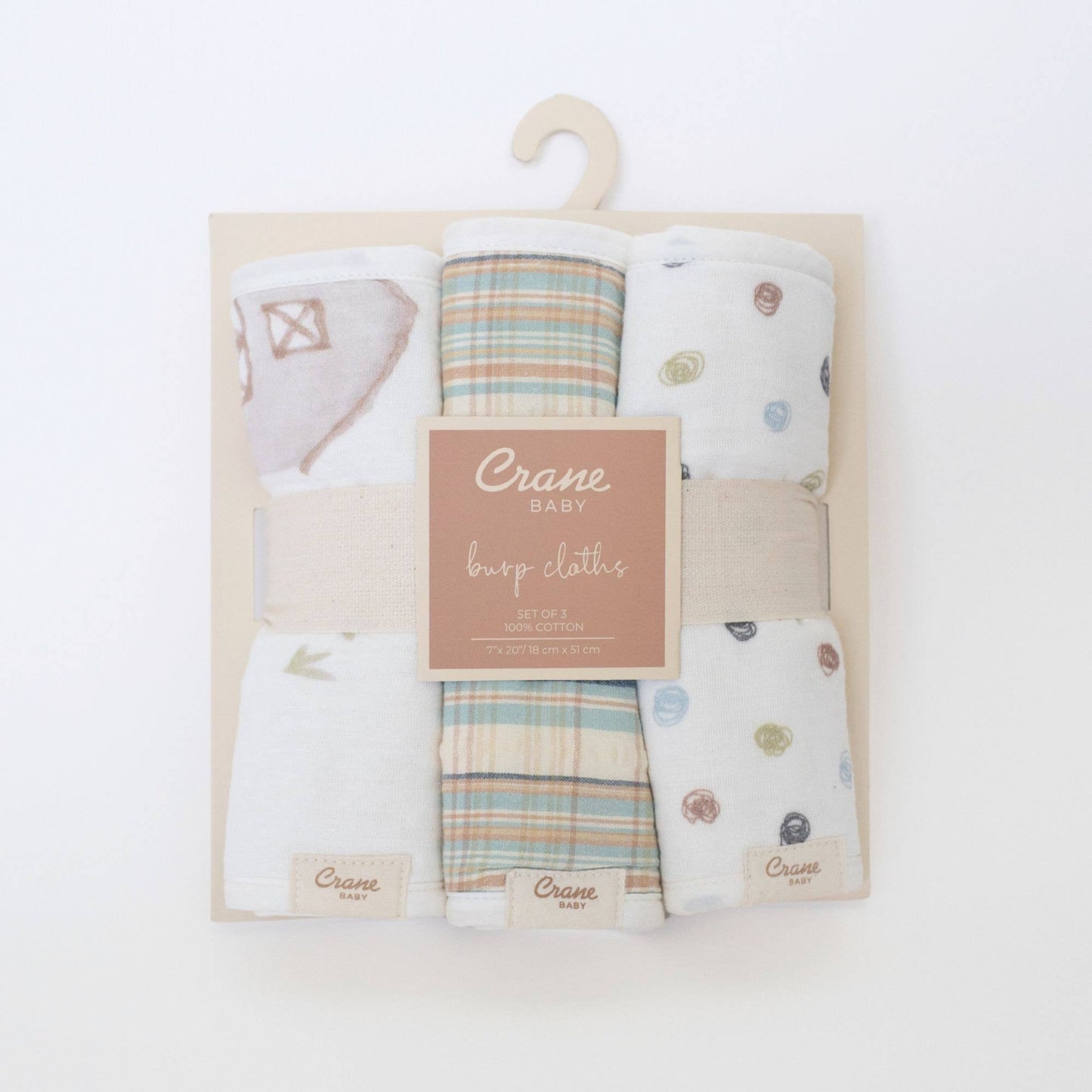 Charlie 3-pc. Farmhouse Tractor Burp Cloth Set