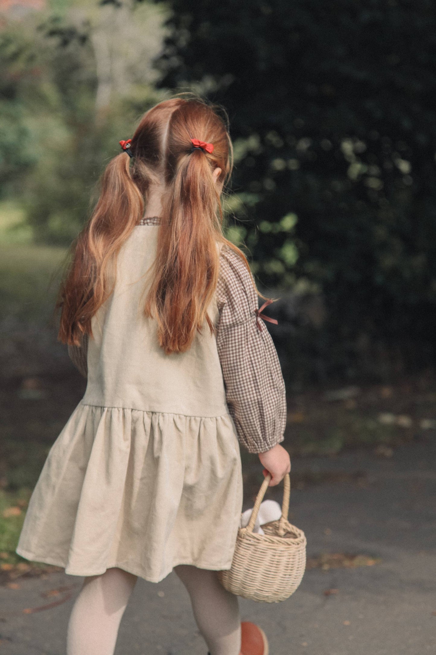 Beige/Cord Frill Pocket Peplum Dress: 3-4y