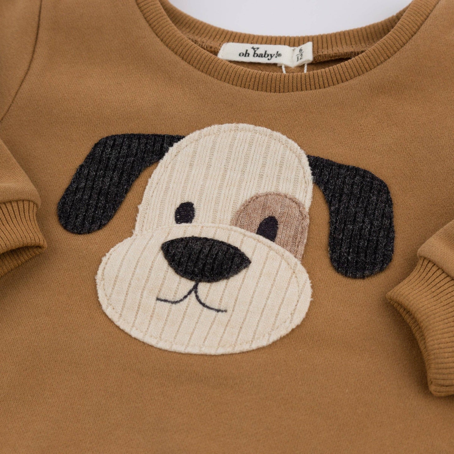 Puppy Face Applique Brooklyn Boxy: Milk Chocolate / 4-5 yr