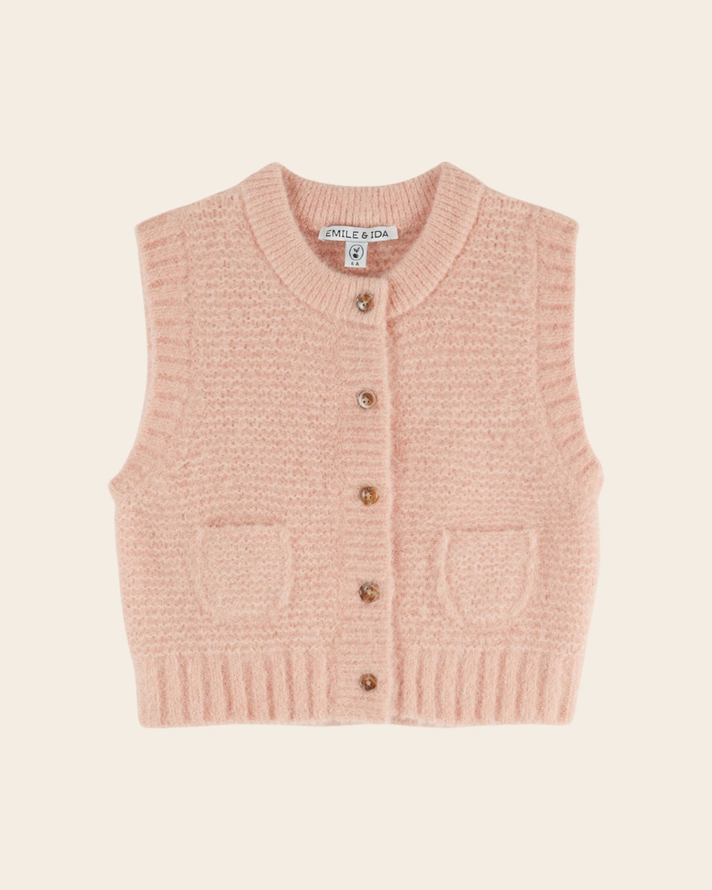 Sleeveless Cardigan - Pale Pink