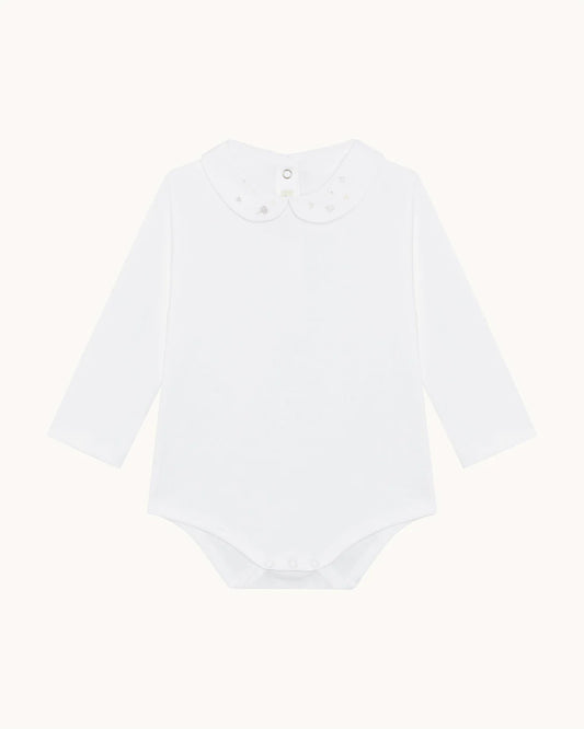 BANKS LONG ATHENA EMBROIDERED COLLAR ONESIE