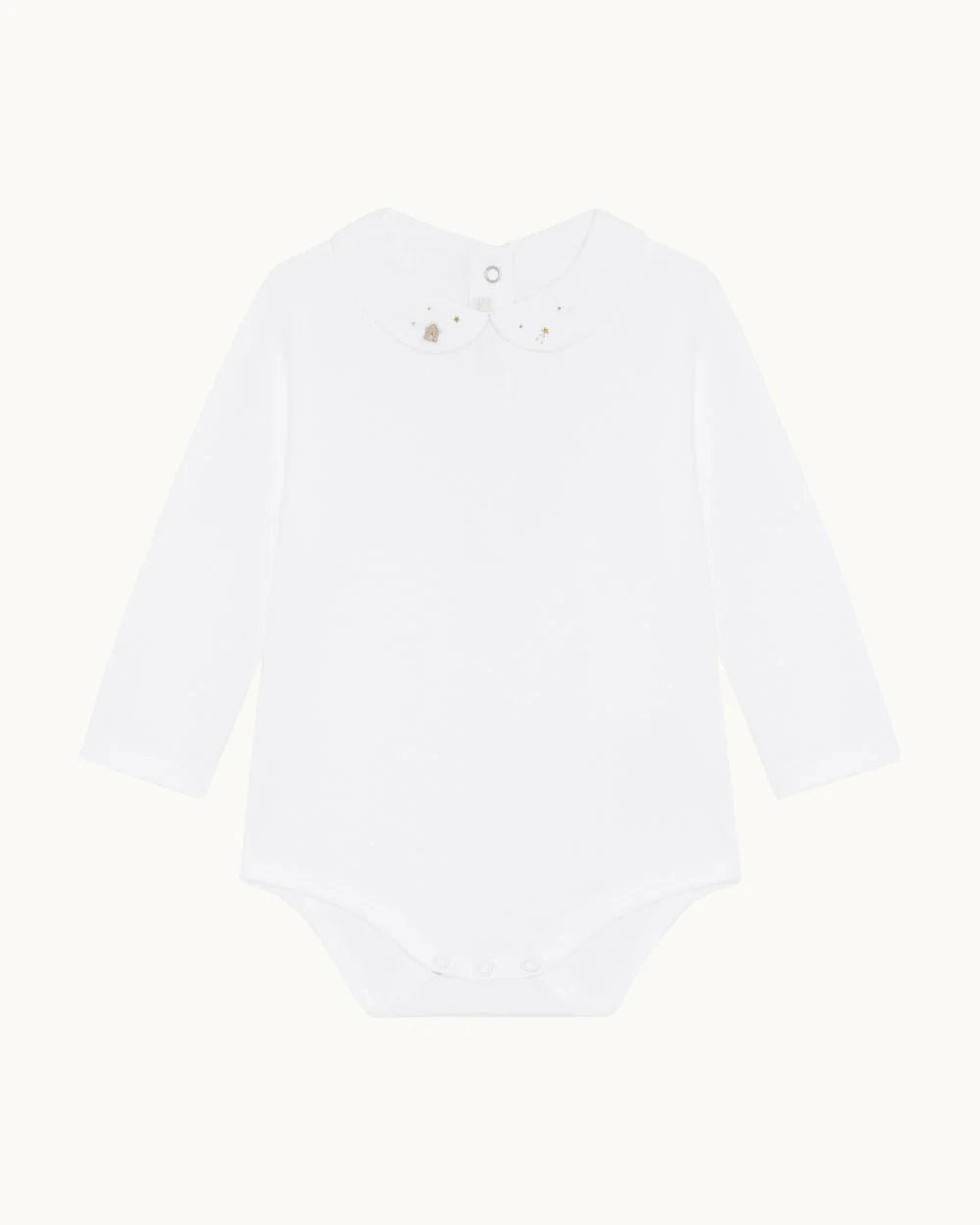 BANKS LONG GINGERBREAD EMB COLLAR ONESIE