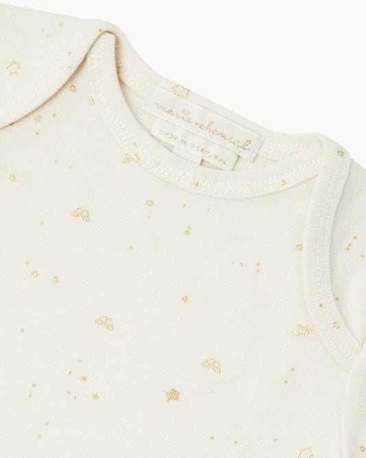 Brooklyn Star & Crown Romper - Natural