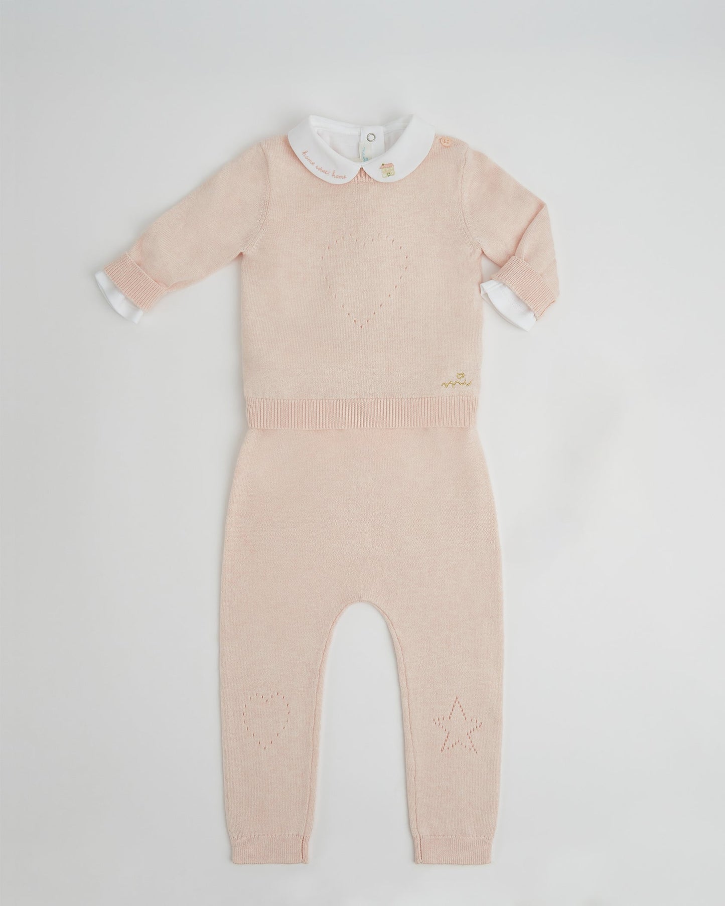 Home Sweet Home Peter Pan Collar Onesie - Pink