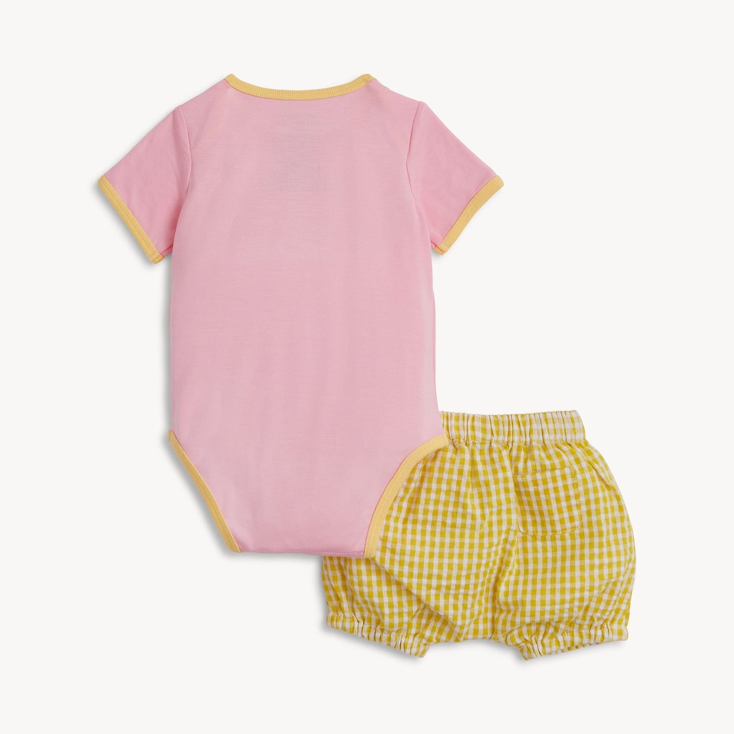 Colorblock Shell Pink Bodysuit & Blommer Set