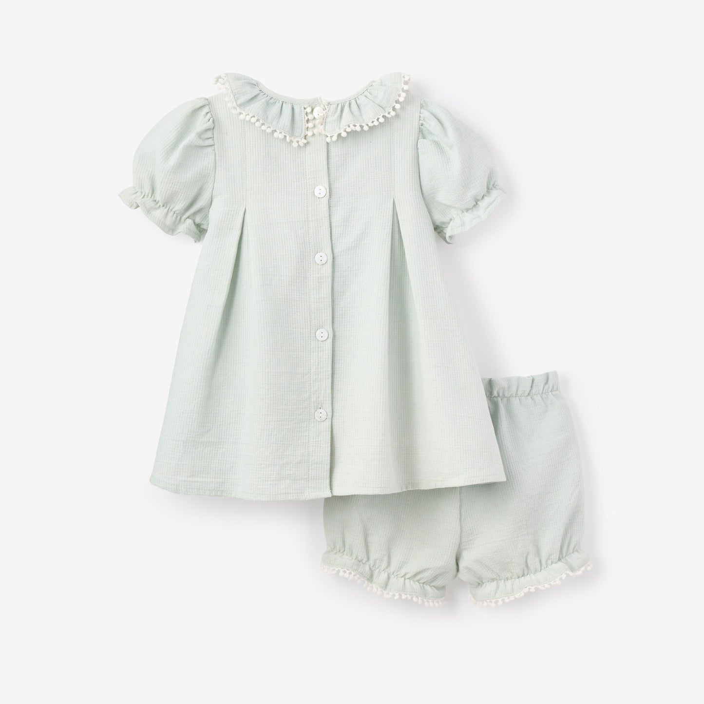 Pale Blue Embroidered Bunny Easter Dress - AQUA
