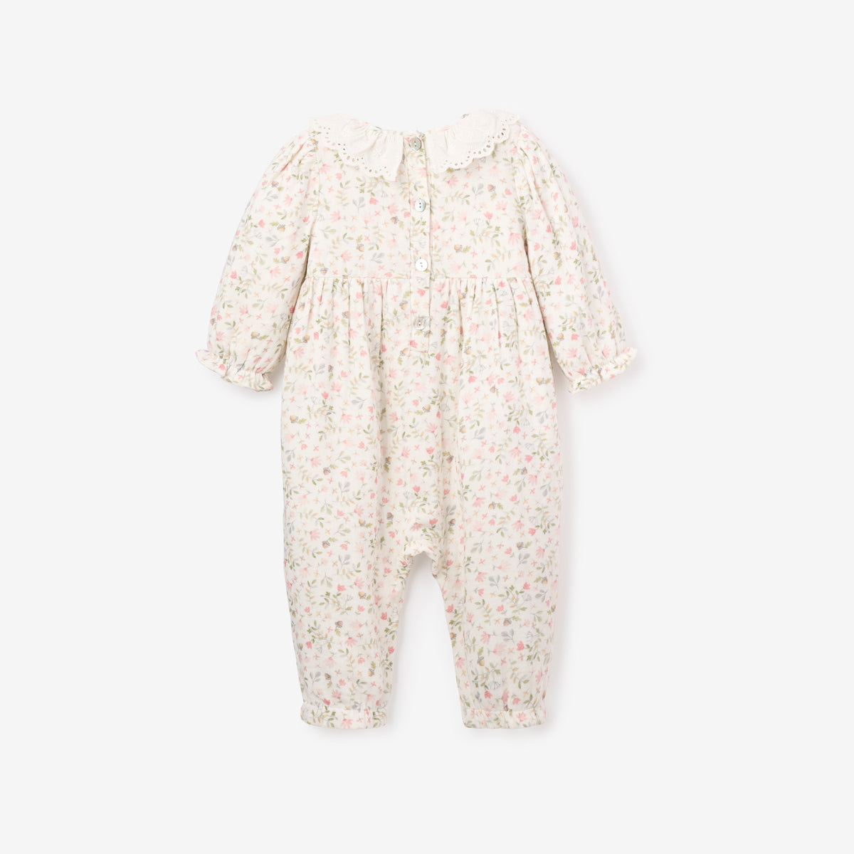 Elegant Baby Folklore Floral Organic Muslin Jumpsuit