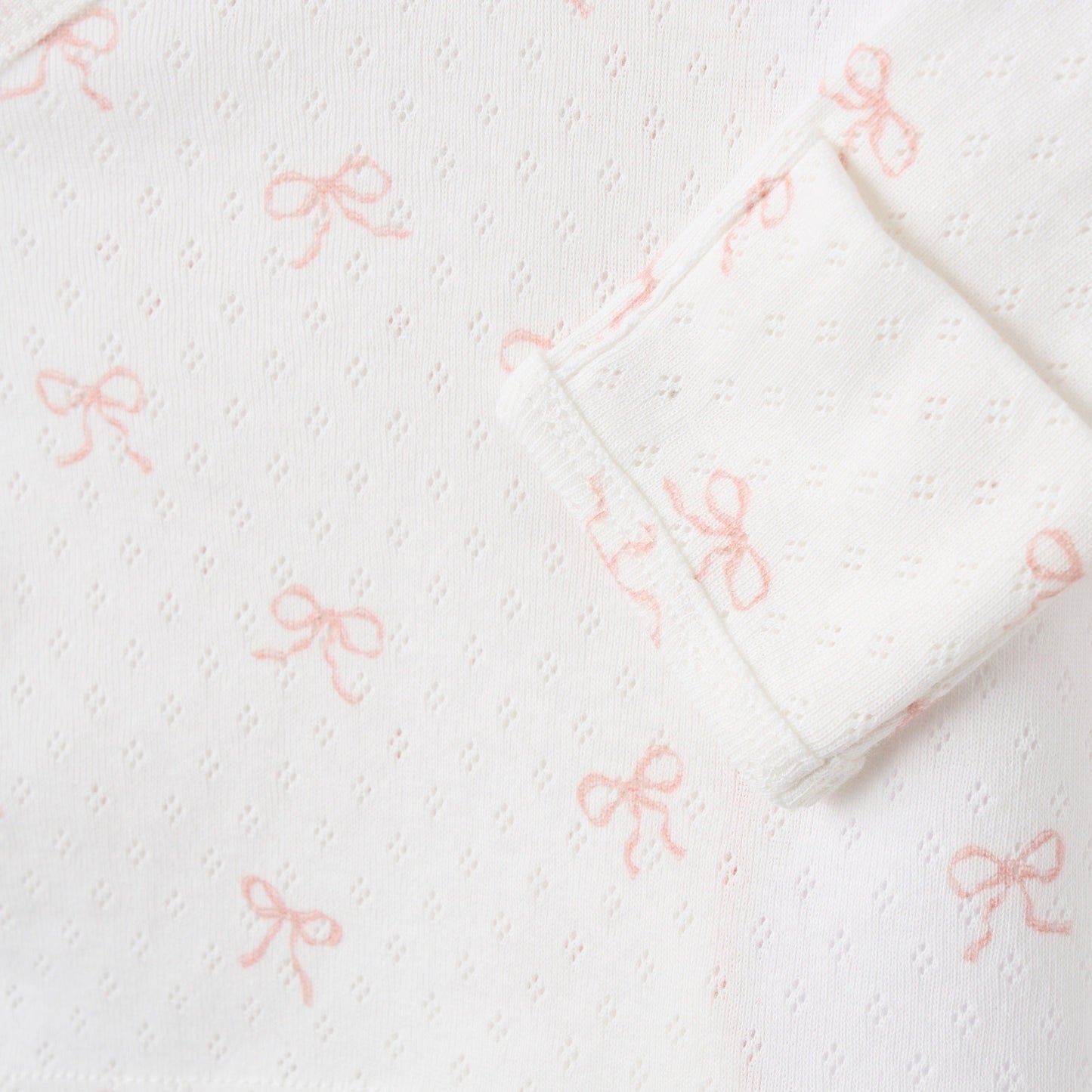 Pink Bow Organic Cotton Pointelle 3pc Bag Set - PINK